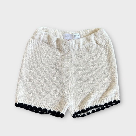 3-4 Years Zara Cream and Black Knitted Contrast Shorts New
