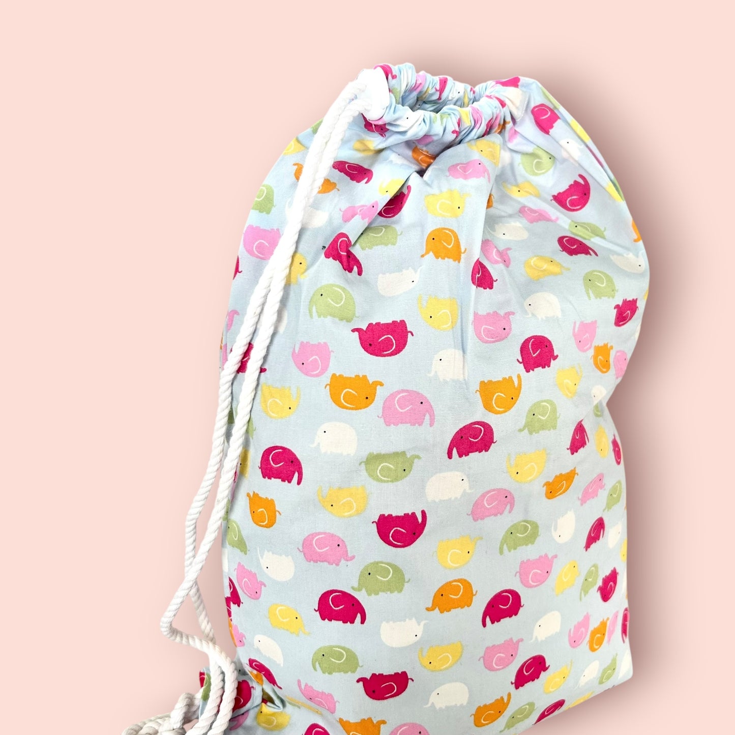 Mini Elephants Drawstring Childrens Bag Handmade
