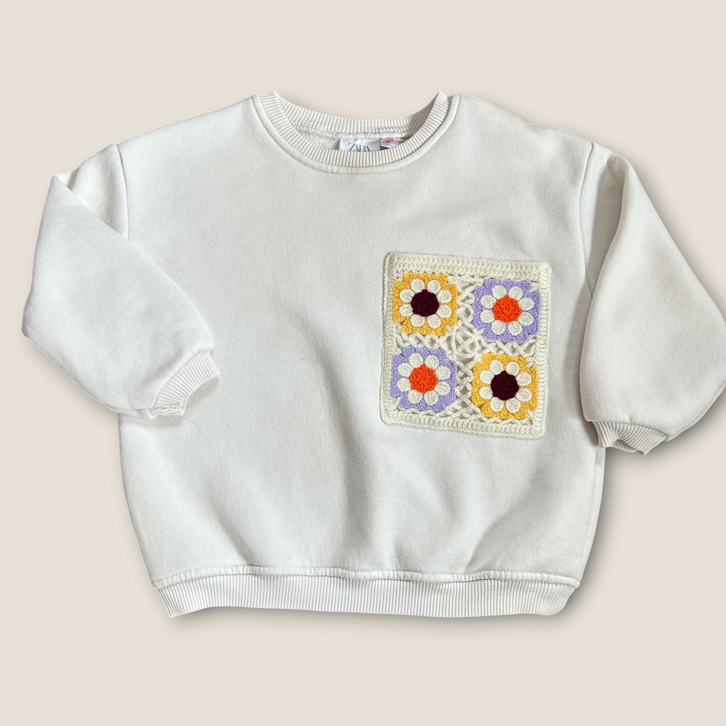18-24 Months Zara Cream Crochet Sweatshirt and Flared Leggings Co ord Set