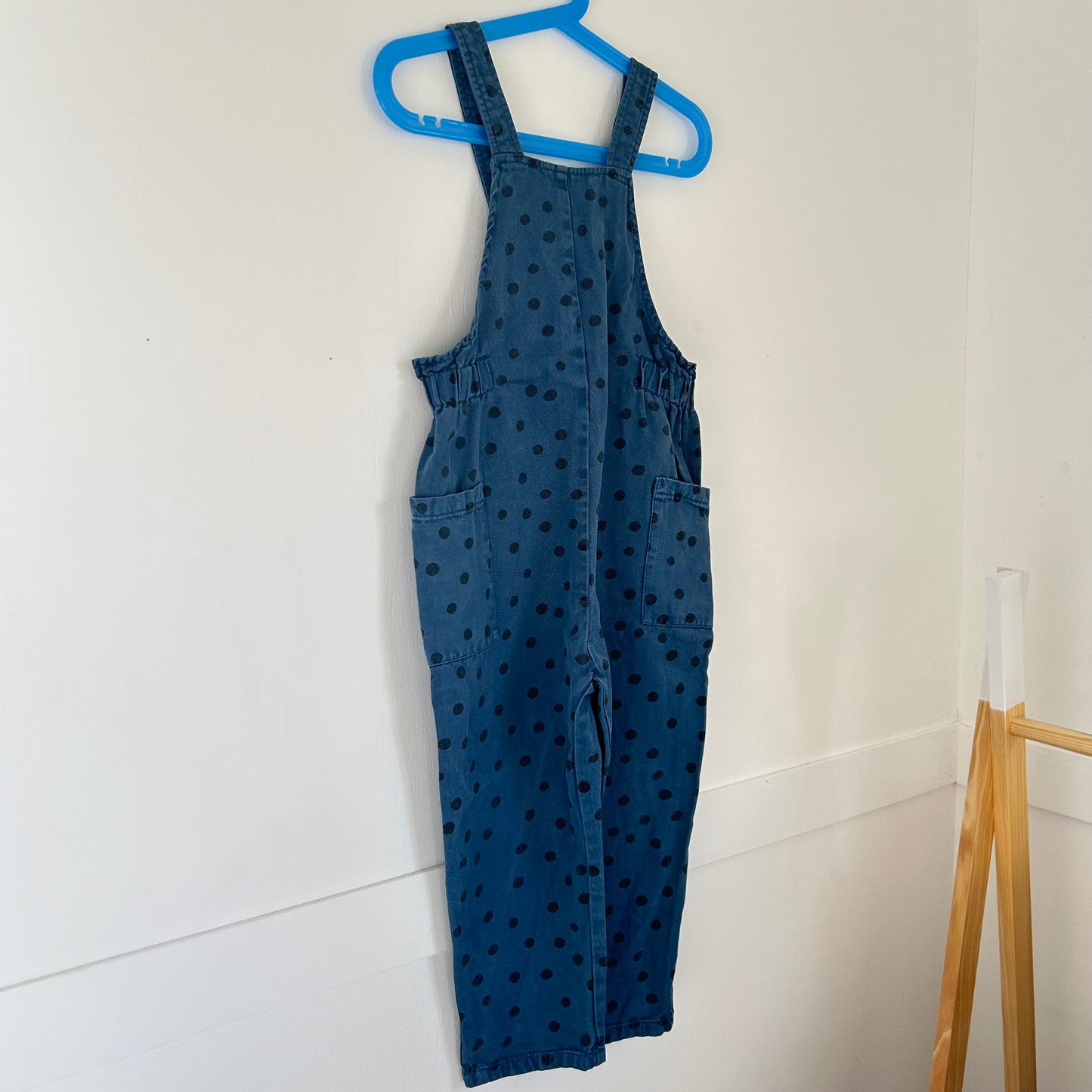 4-5 Years Zara blue polka dot dungarees overalls