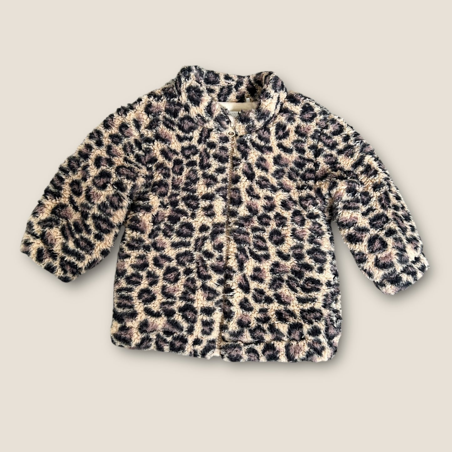 9-12 Months Tu Brown Leopard Print Fluffy Fleece Jacket Coat