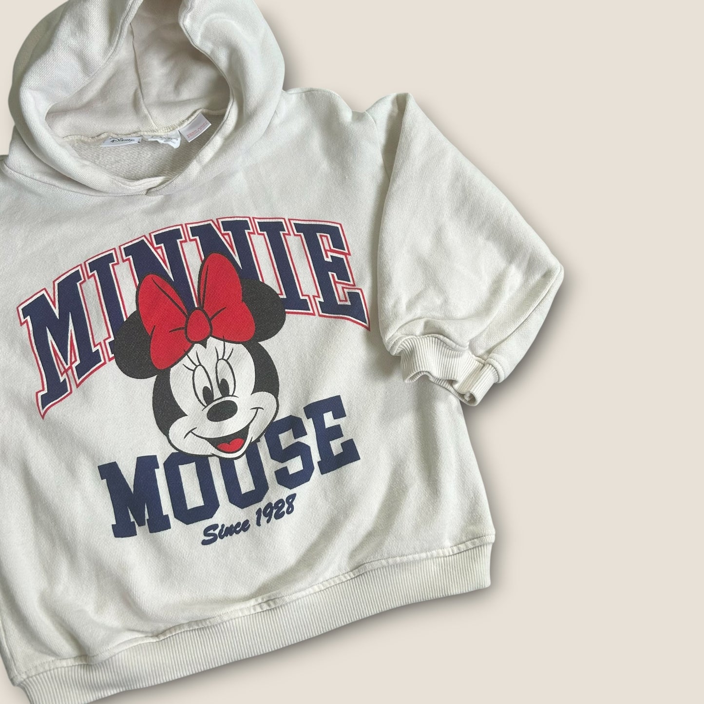 4-5 Years Zara Cream Disney Minnie Mouse Hoodie Sweatshirt