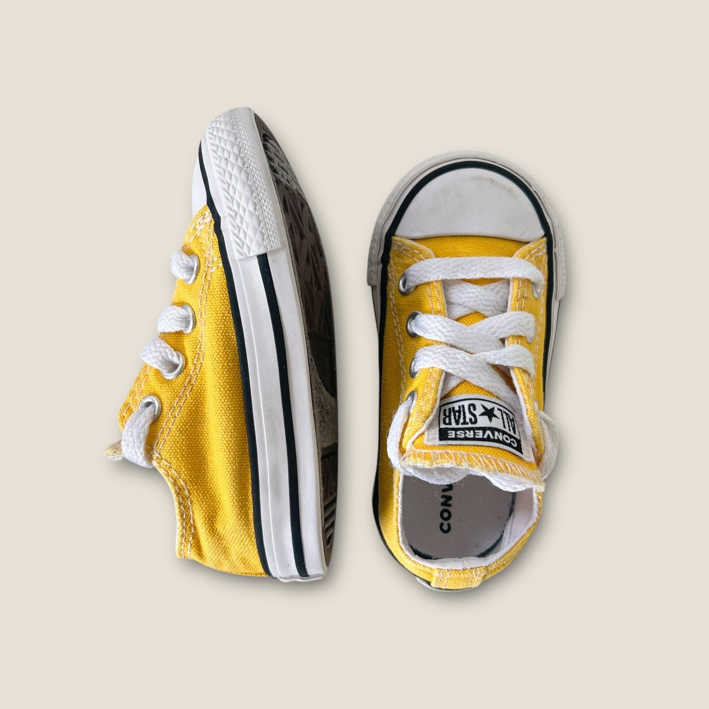 UK Infant Size 5 Mustard Yellow Low Converse Trainers