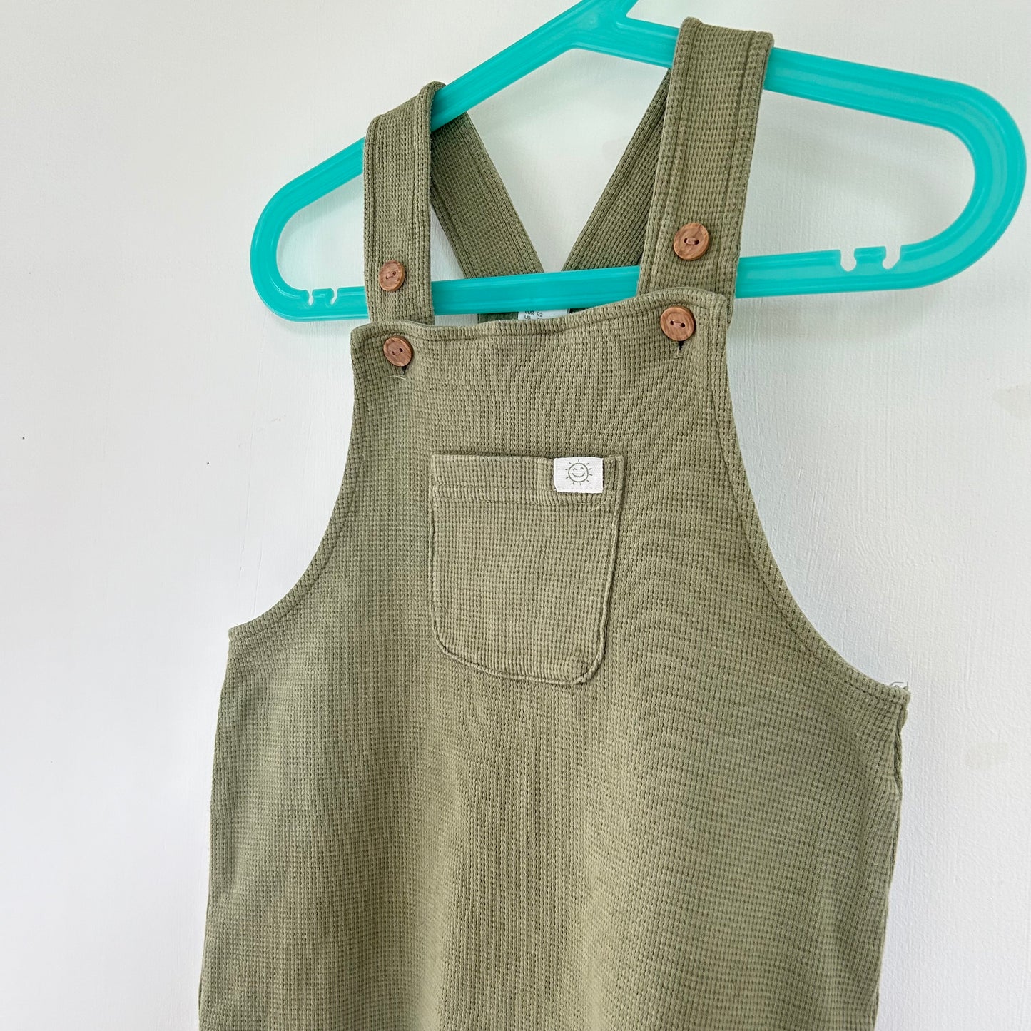 1.5-2 Years H&M Khaki Waffle Knit Romper Suit Dungaree Shorts