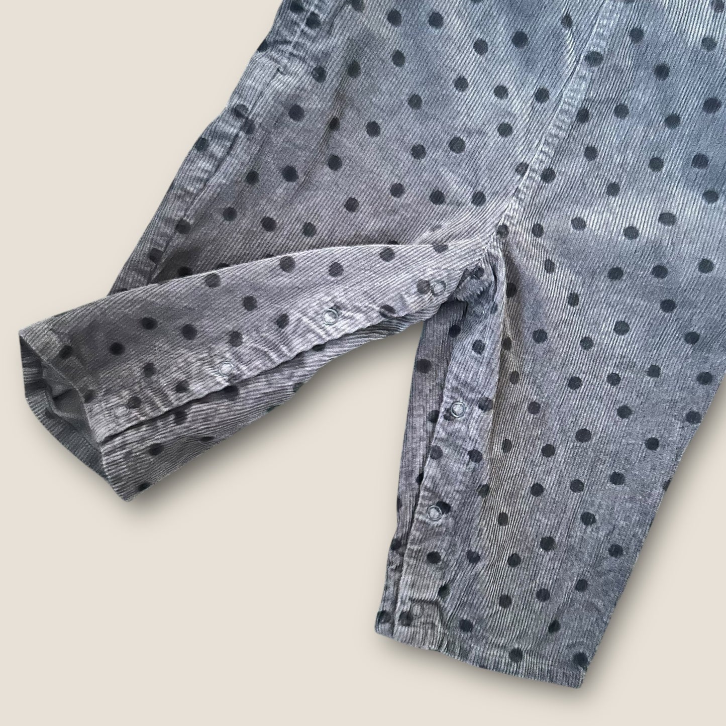1.5-2 Years Next Charcoal Corduroy Polka Dot Dungarees Set