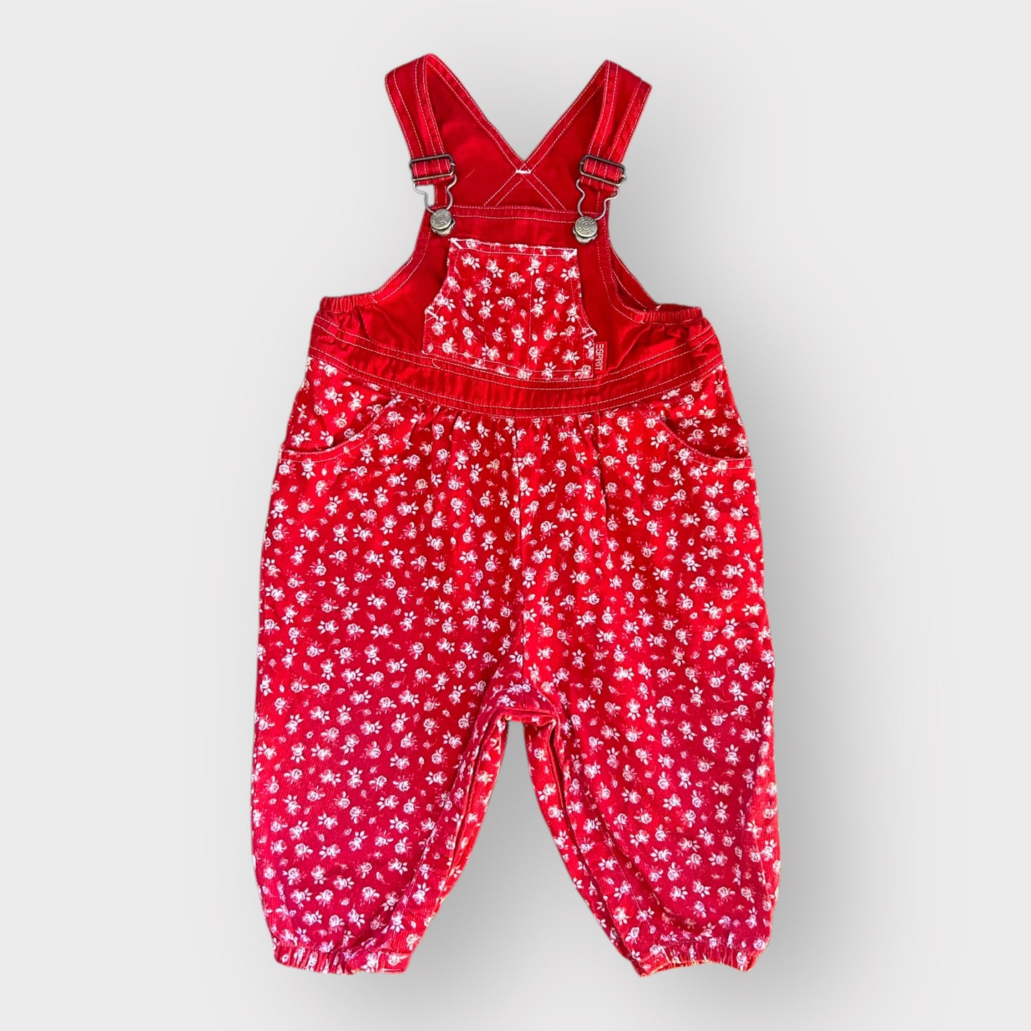 12-18 Months Vintage Esprit Red Floral Dungarees