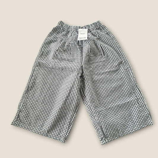 3-4 Years Next Black and White Gingham Checkered Wide Fit Trousers New