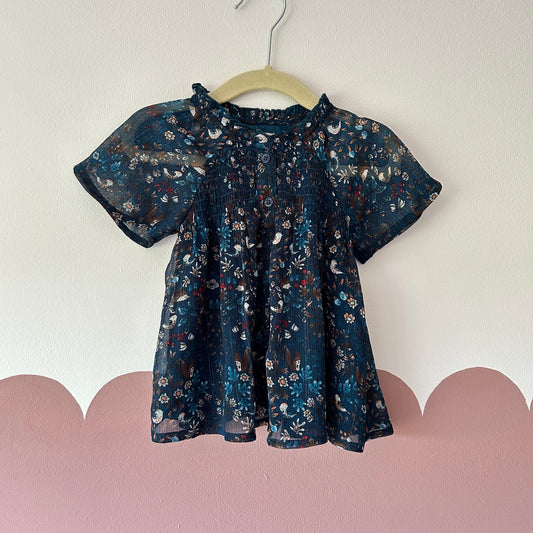 6-9 Months Next Blue Floral Sheer Top