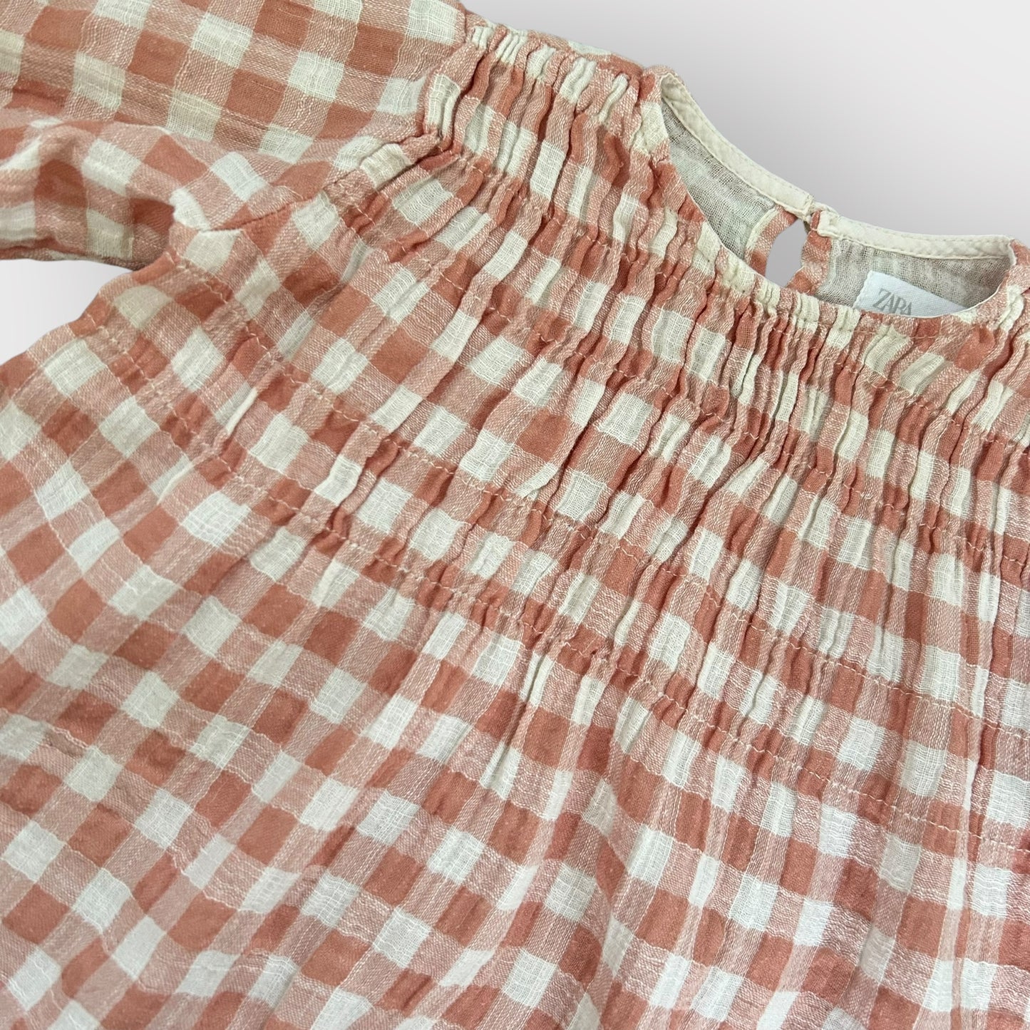 9-12 Months Zara Pink and Cream Gingham Dress