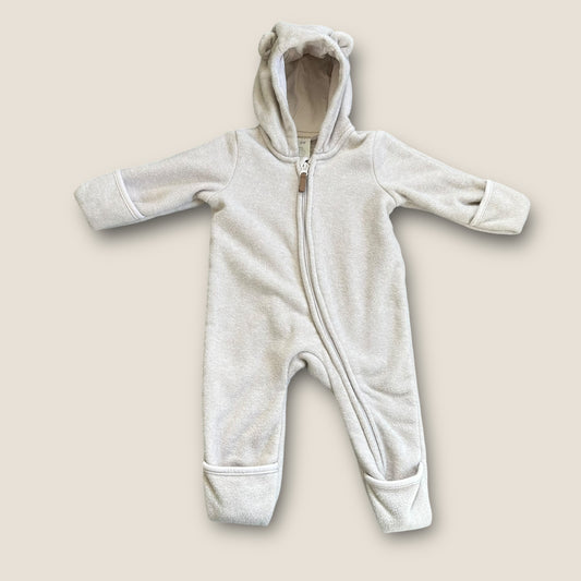 2-4 Months H&M Unisex Beige Fleece Jacket All in One Snow Suit