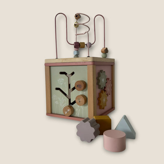 Little Dutch Pink Wooden Shape Sorting Activity Cube