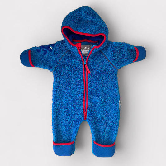 0-3 Months Kozi Kidz Blue Borg Fluffy Snowsuit Pram suit