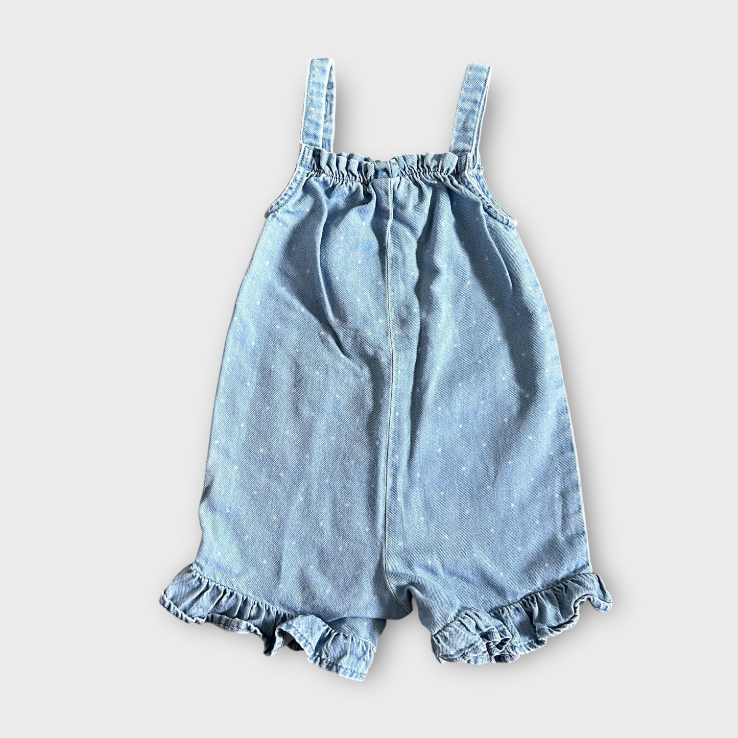 6-9 Months Next Denim Polka Dot Dungaree Shorts Romper