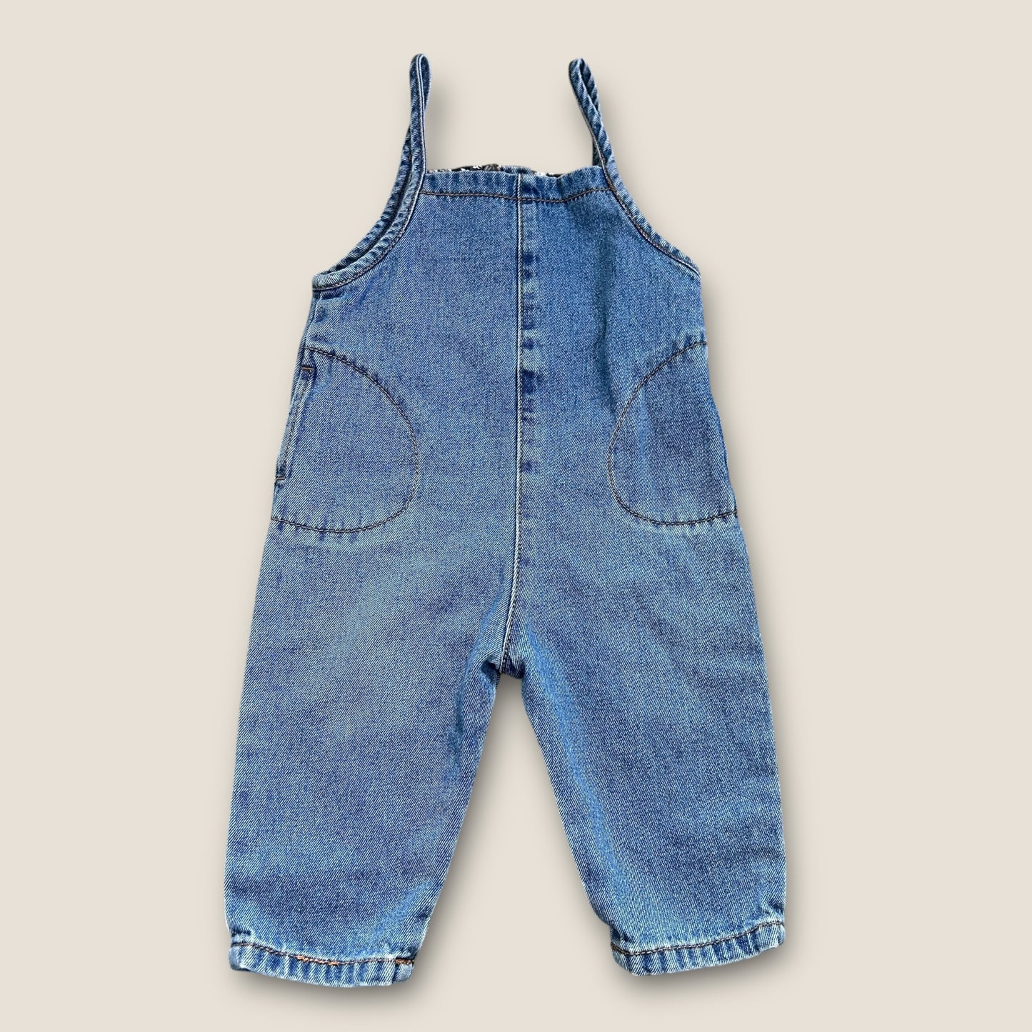 12-18 Months Zara Blue Denim Dungarees Romper Suit