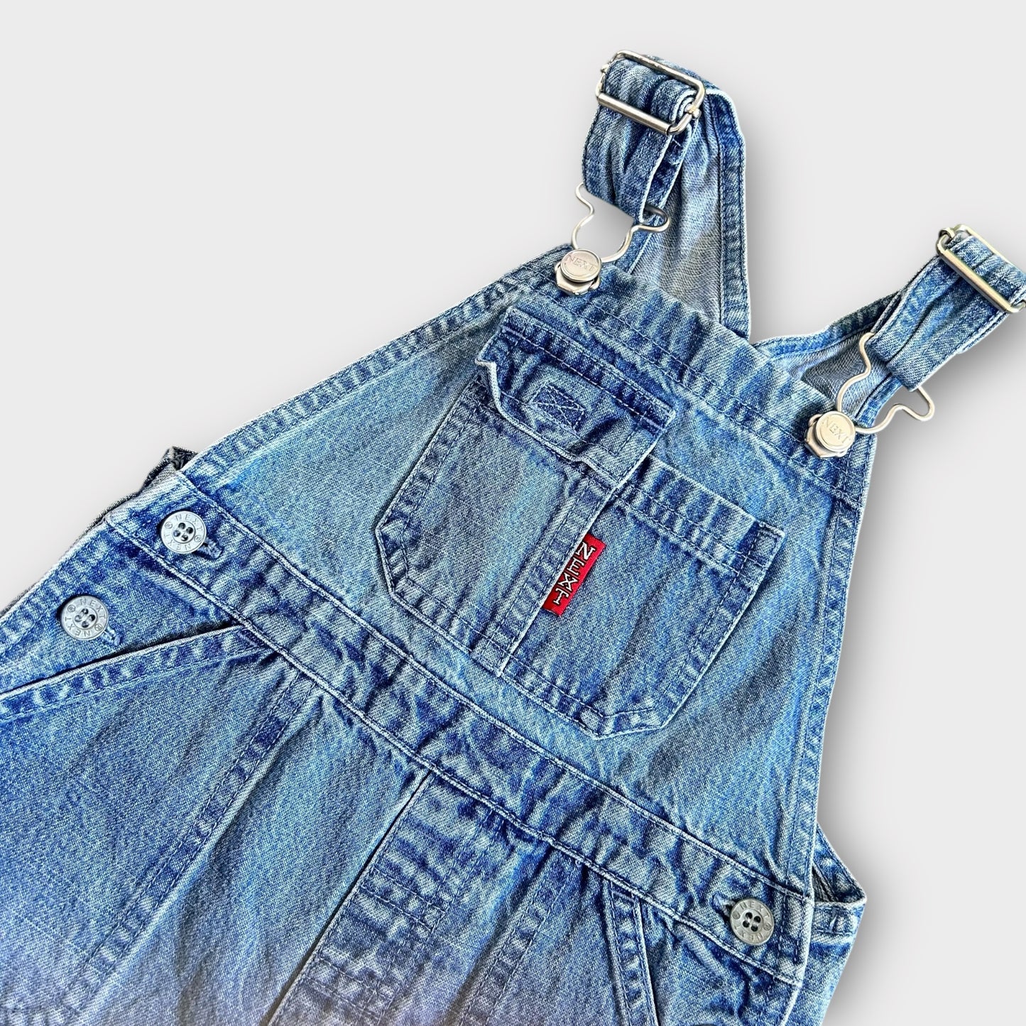 9-12 Months Next Vintage Blue Denim Dungarees Shortalls Romper