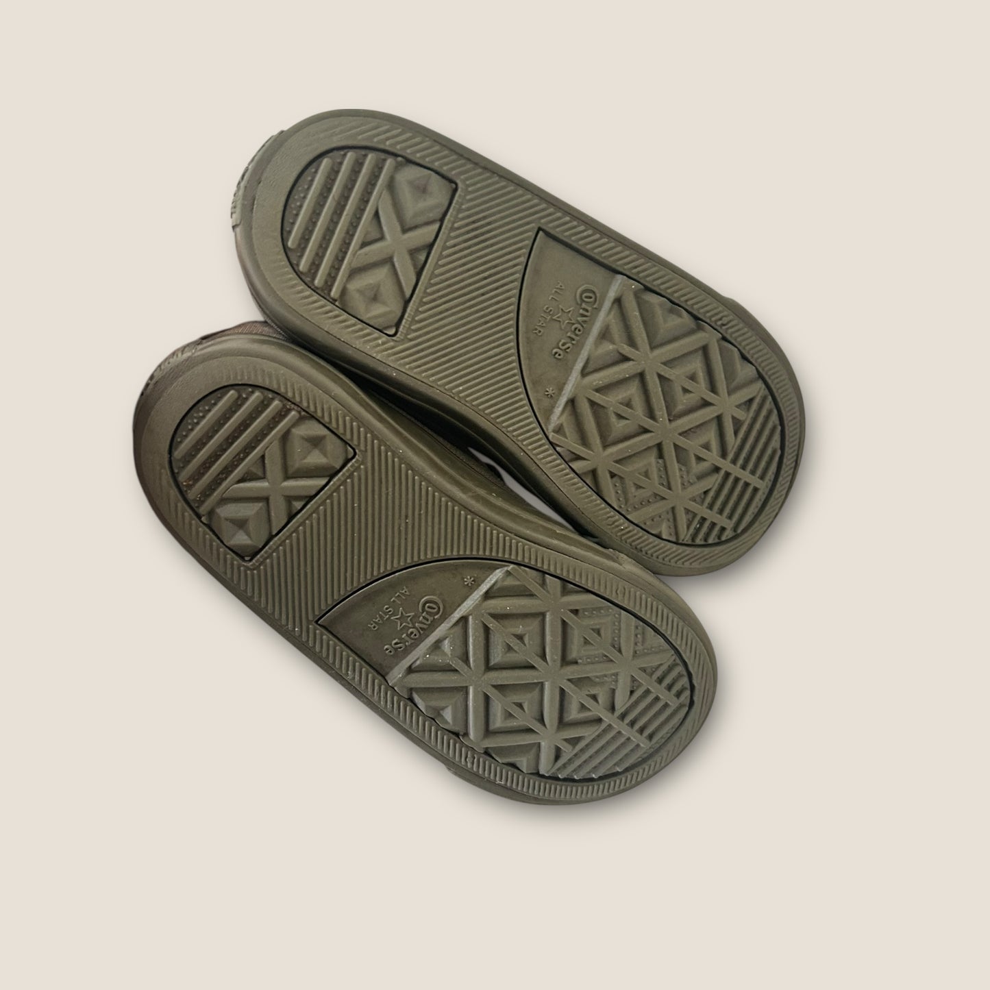 UK Infant Size 8 Khaki Green Low Converse Trainers