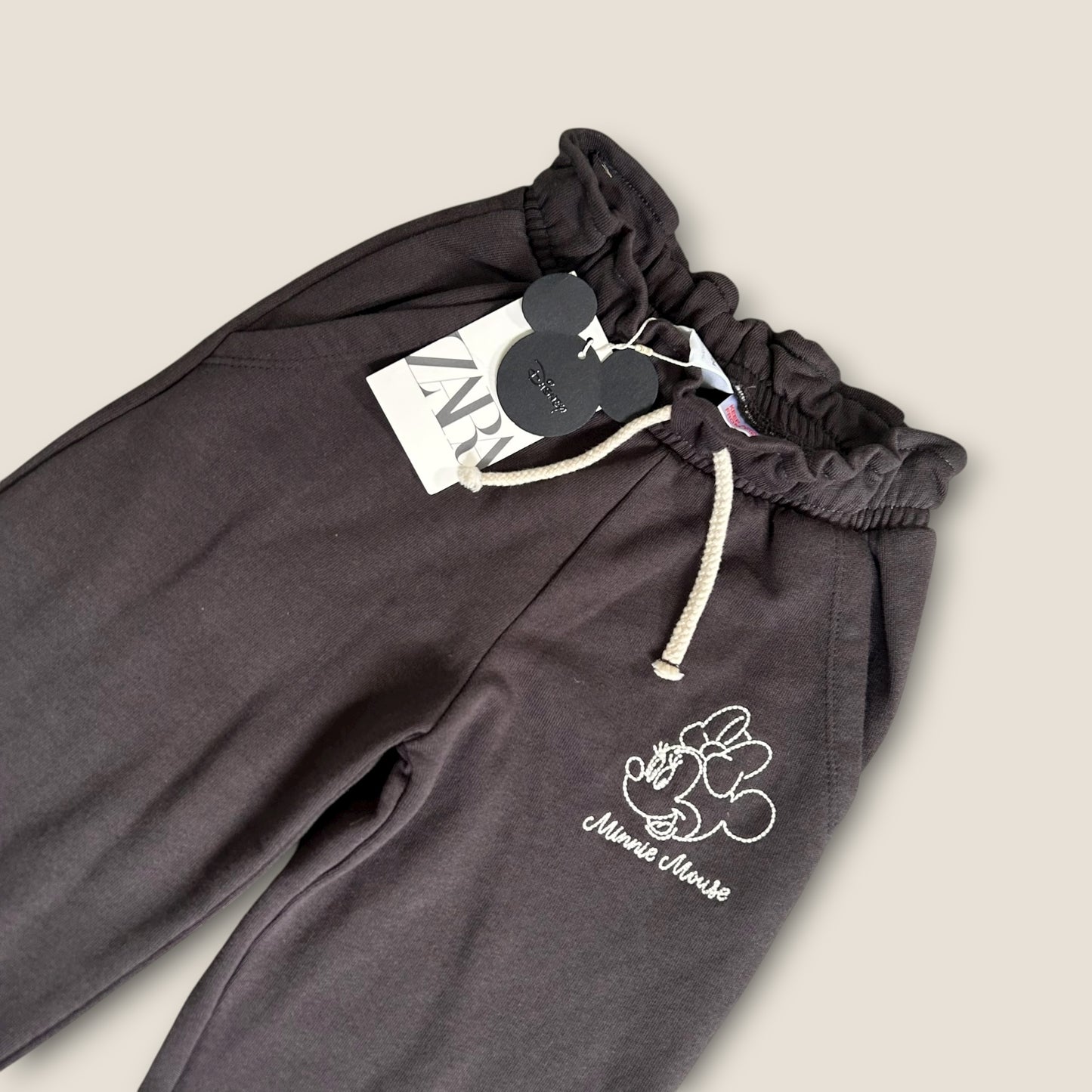 3-4 Years Zara Charcoal Grey/Washed Black Disney Minnie Mouse Sweatpants New