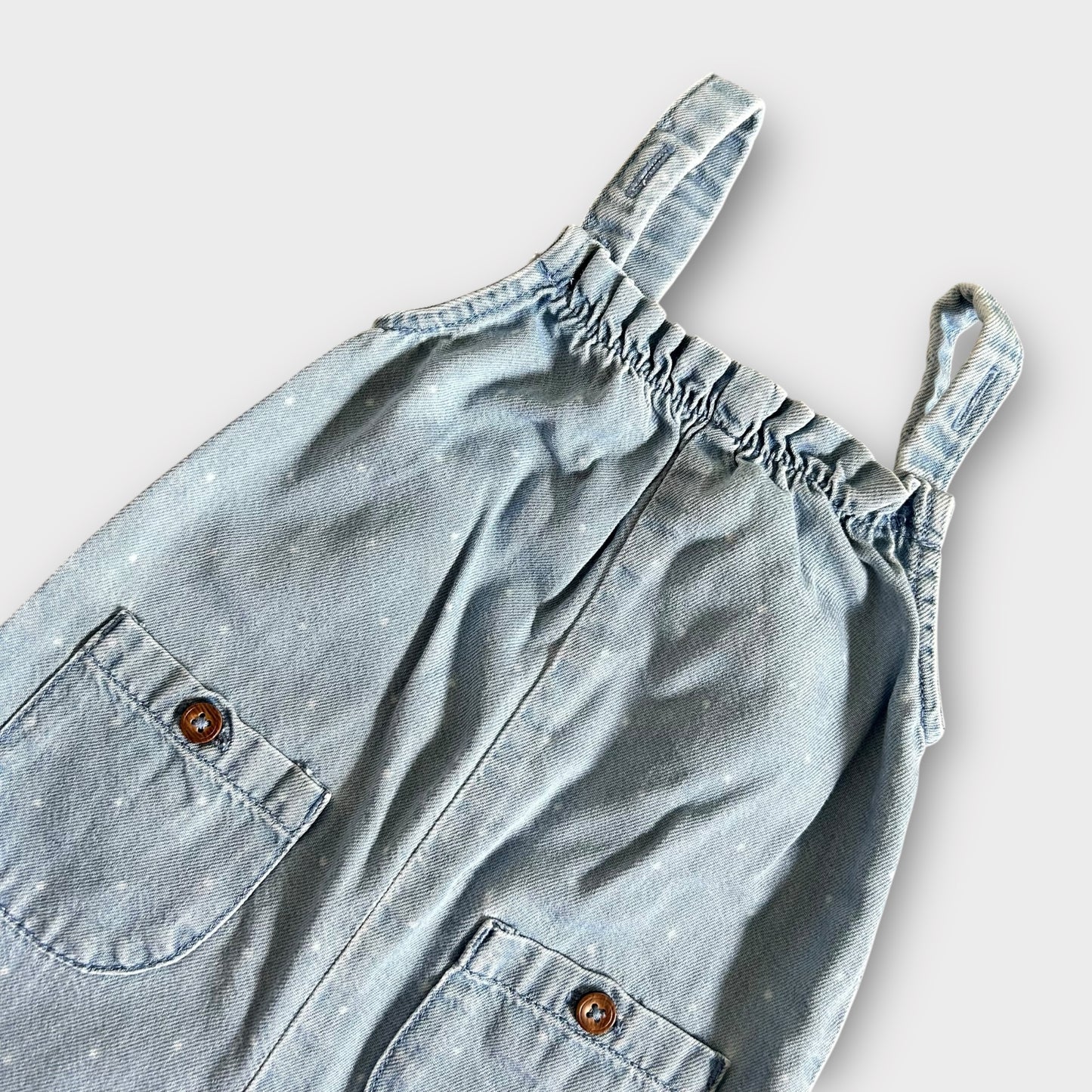 6-9 Months Next Denim Polka Dot Dungaree Shorts Romper