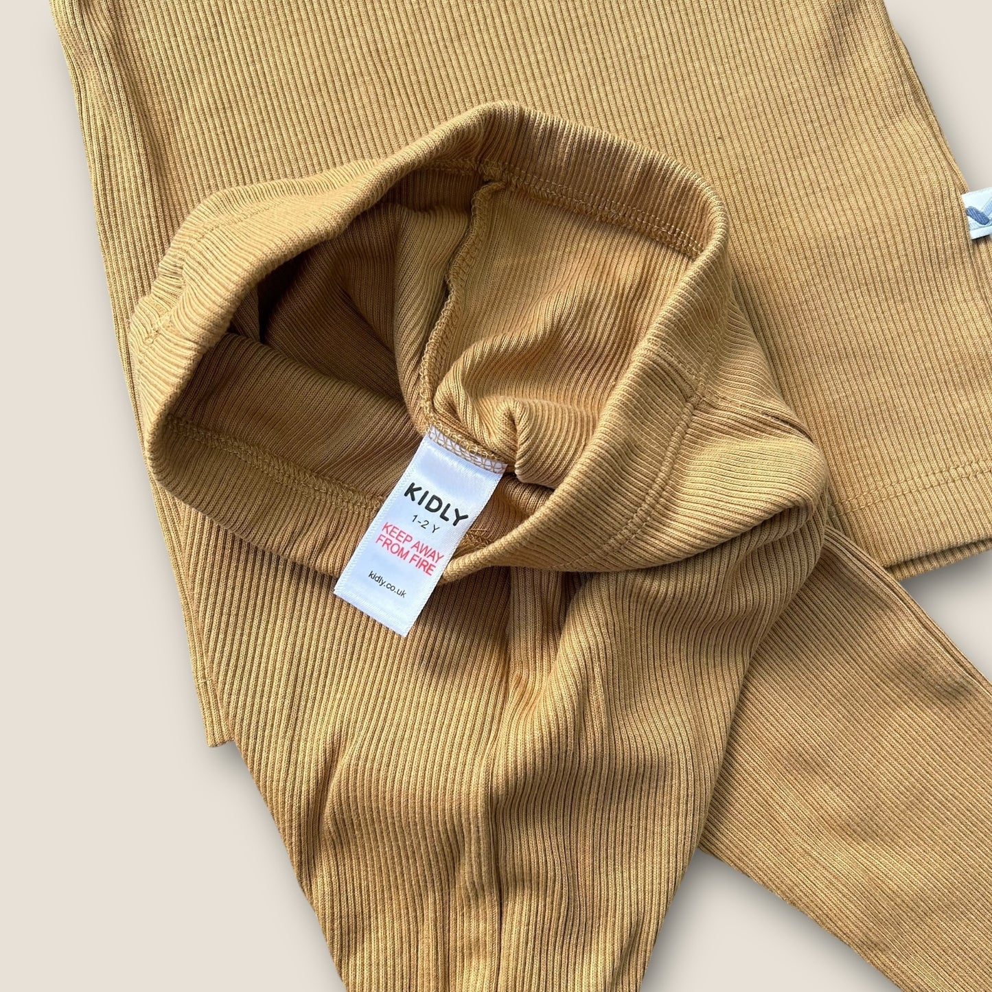 1-2 Years Kidly Mustard Yellow Ribbed Jersey Top and Leggings Co Ord Set New