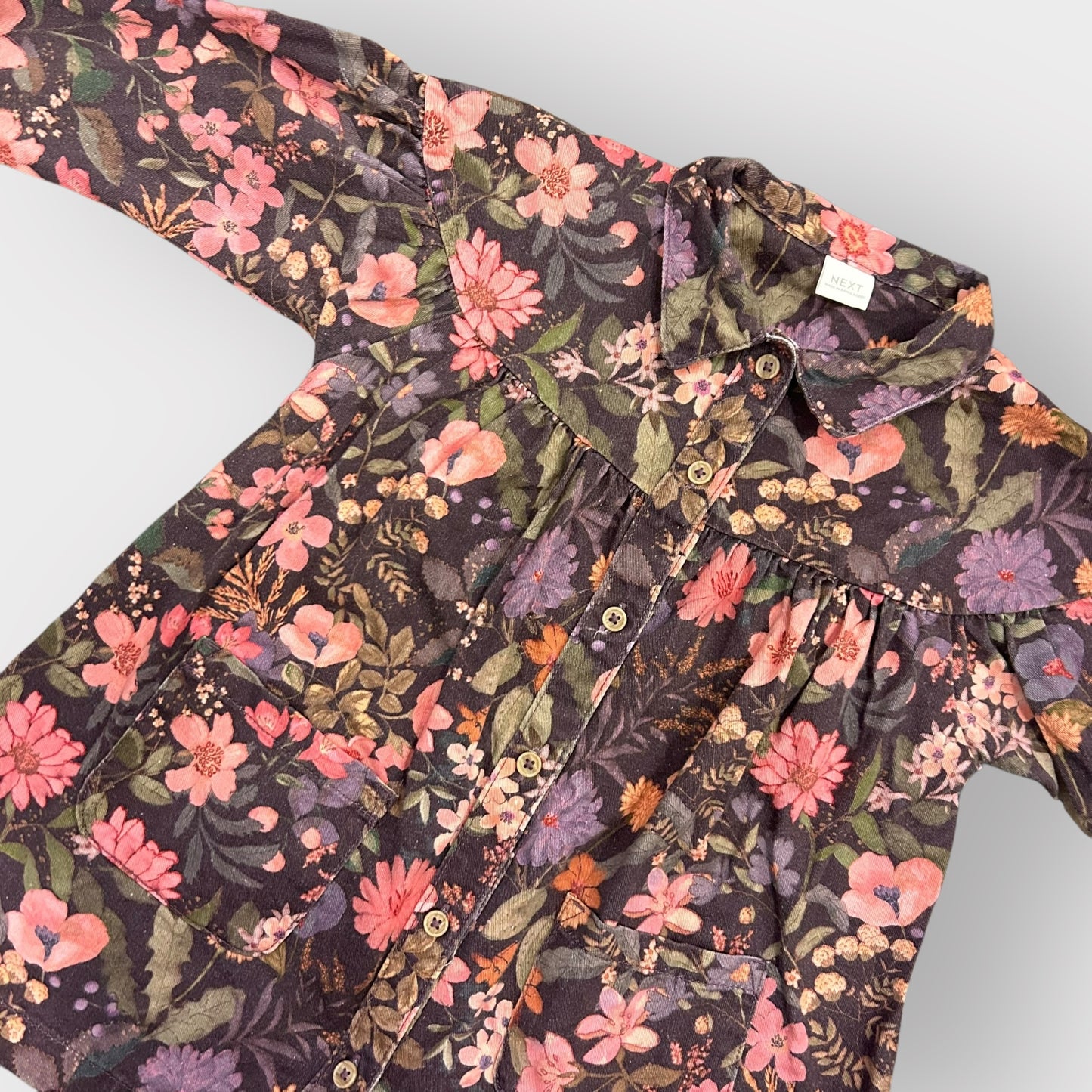 2-3 Years Next Brown Vintage Floral Shirt Dress