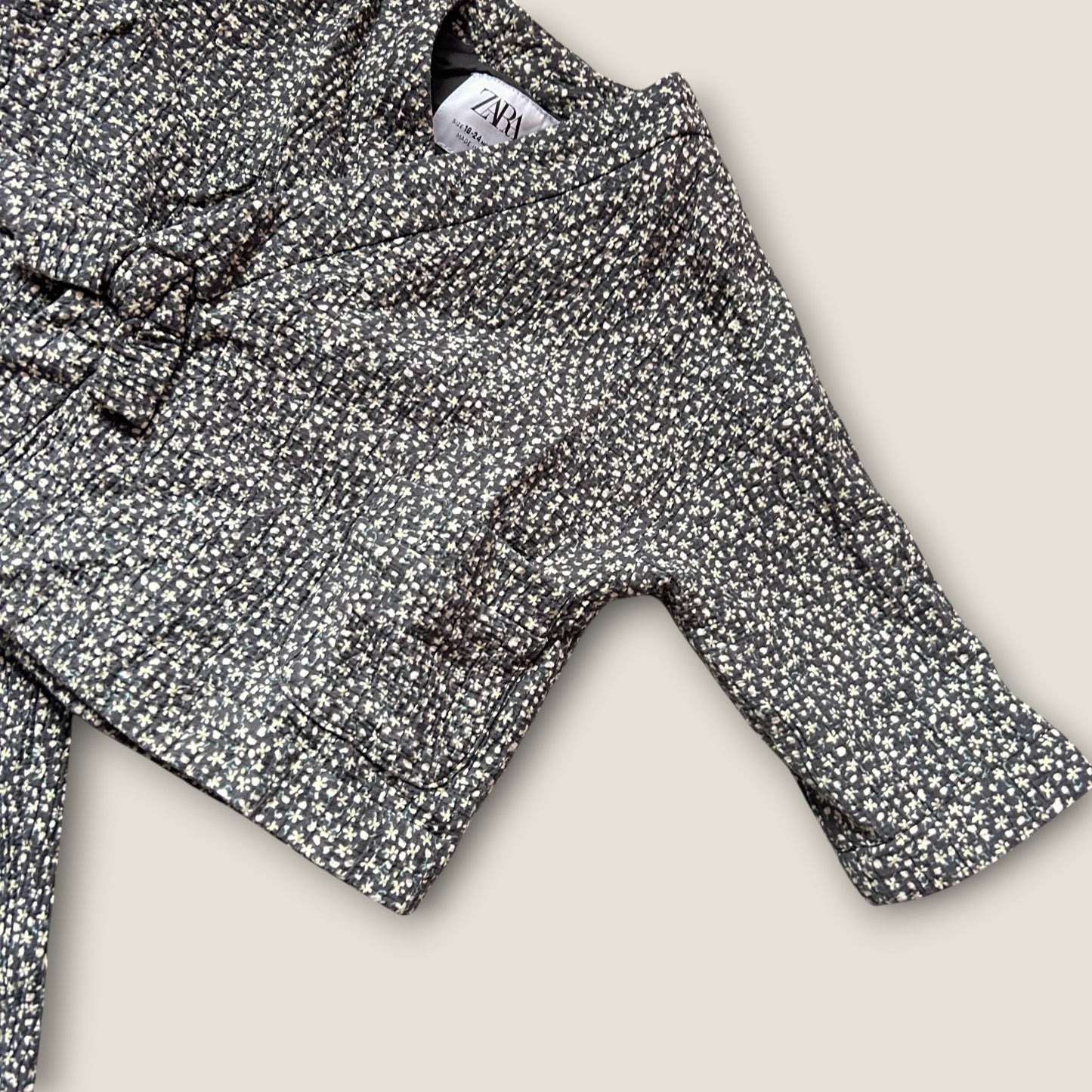 18-24 Months Zara Navy Blue Floral co ord Kimono Jacket and Trousers Set