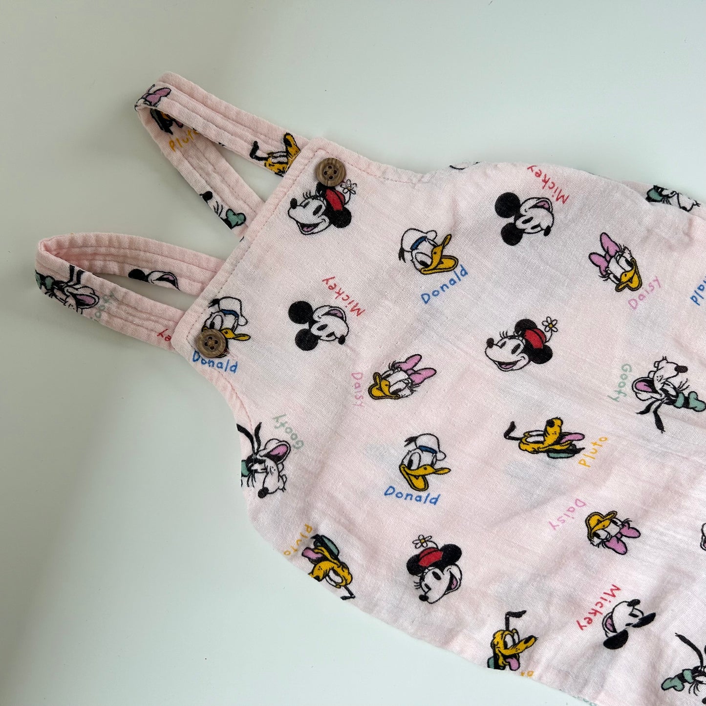 3-6 Months Primark X Disney Mickey Mouse Pink Muslin Romper suit