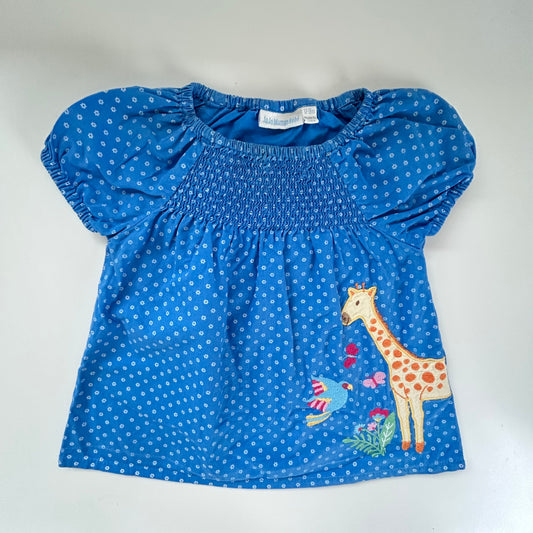 12-18 Months JoJo Maman Bebe Blue Floral Giraffe Top