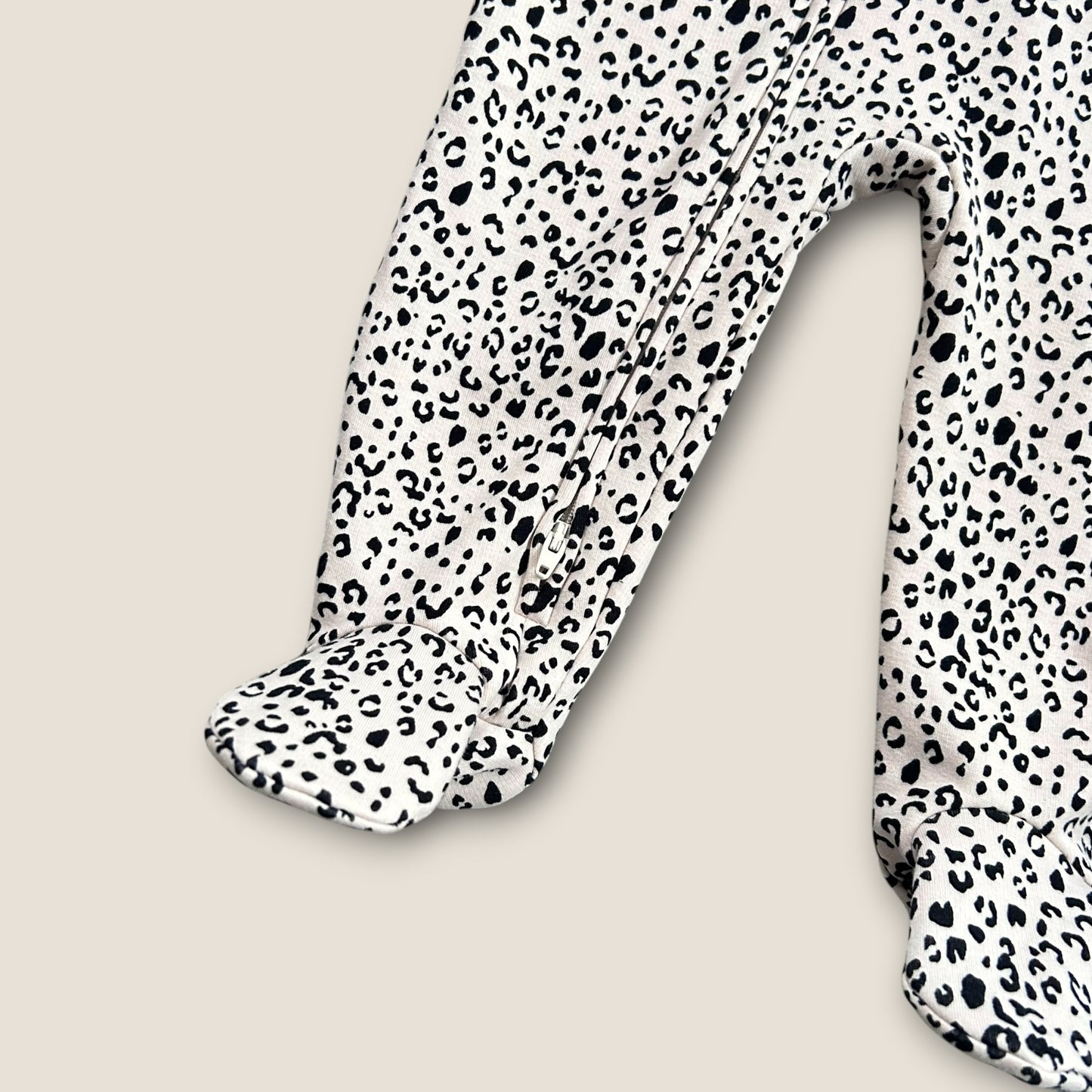 9-12 Months Next Beige Leopard Print Sweatshirt Sleepsuit All in one New
