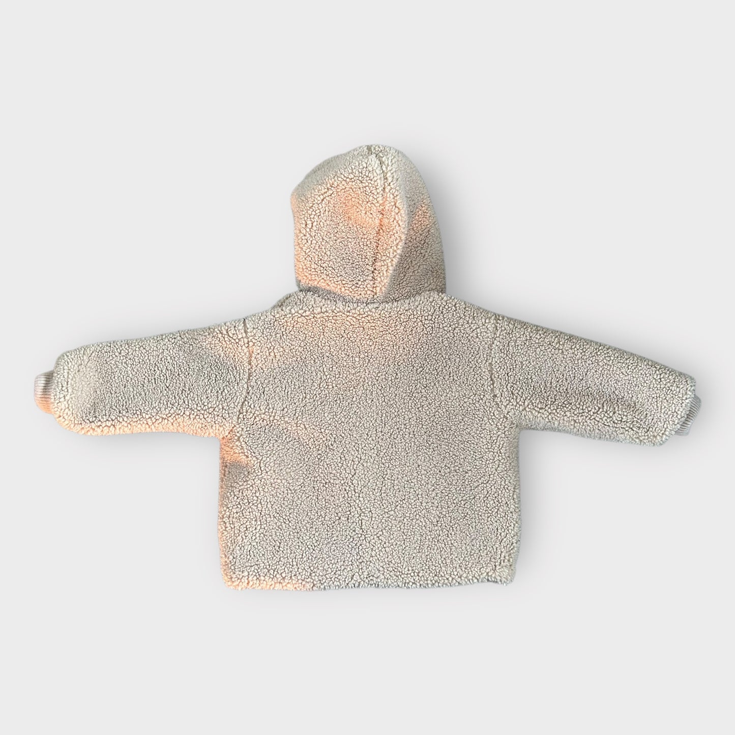 6-9 Months Zara Cream Beige Teddy Boucle Borg Hooded Coat