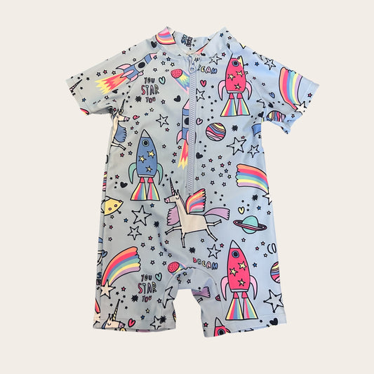 1.5-2 Years Next Blue Space Rocket Unicorn Swimsuit