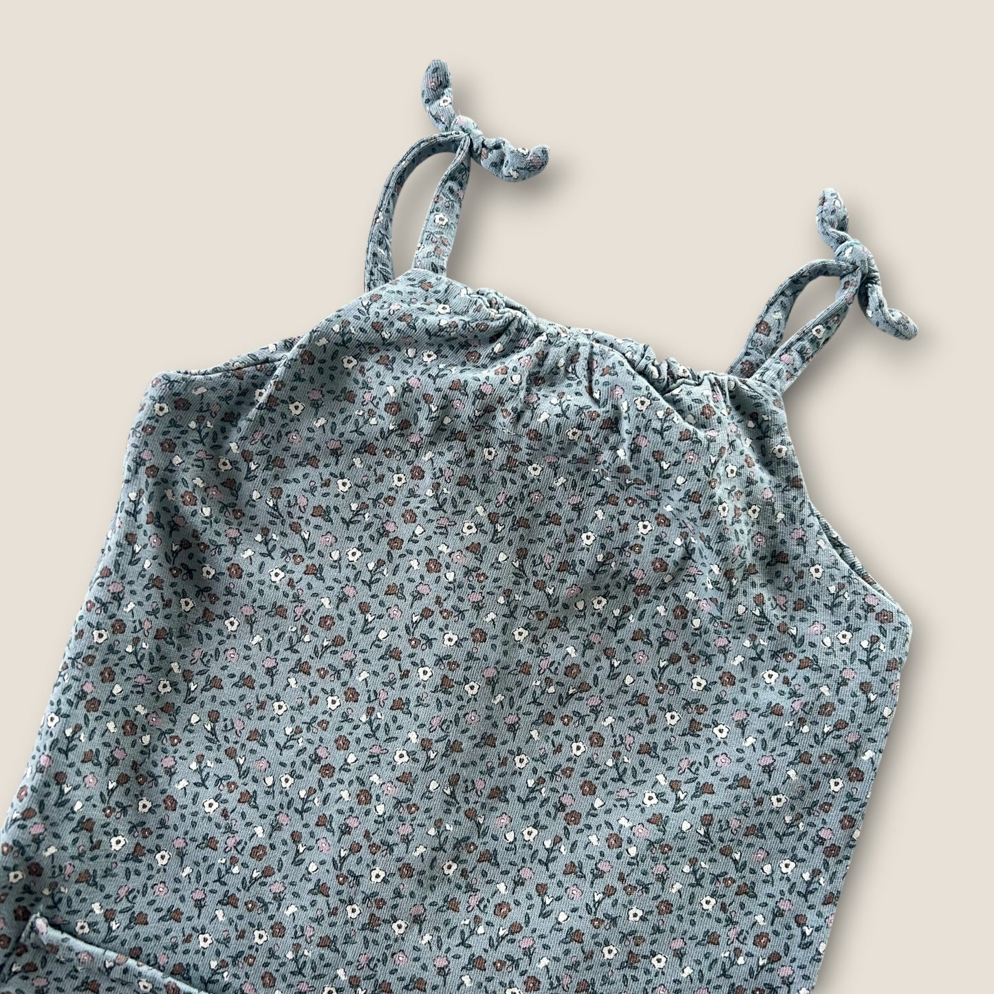18-24 Months Vert Baudet Blue Floral Romper Dungarees