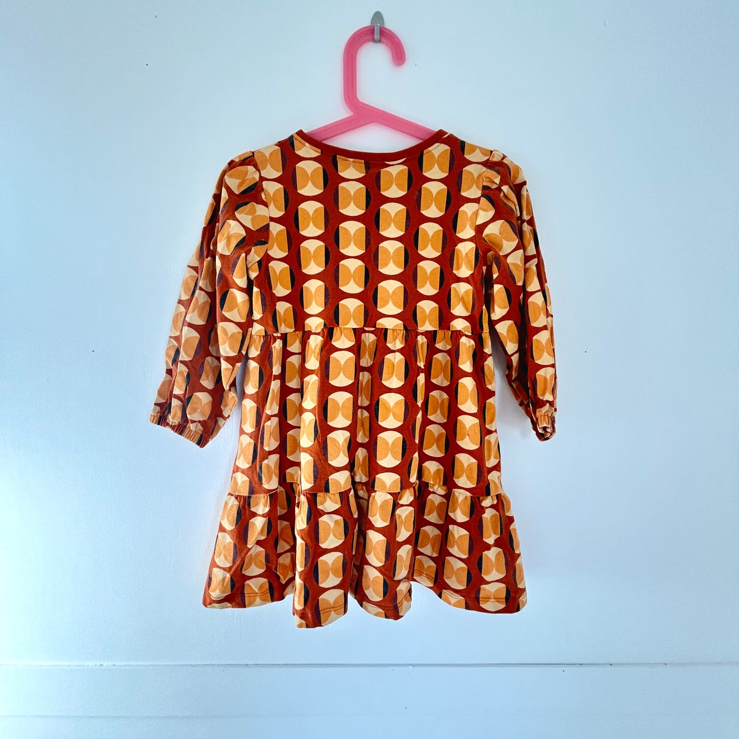 3-4 Years Next Orange and Mustard Retro 70s Print Dress