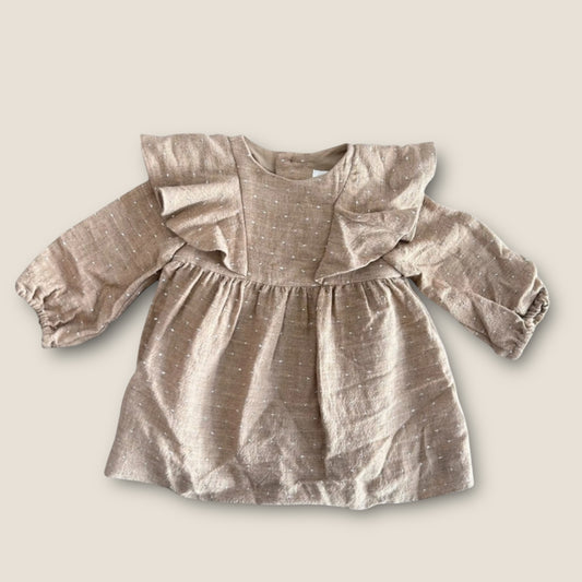 6-9 Months Zara Brown Sparkle Christmas Party Dress New