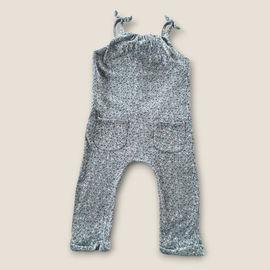 18-24 Months Vert Baudet Blue Floral Romper Dungarees