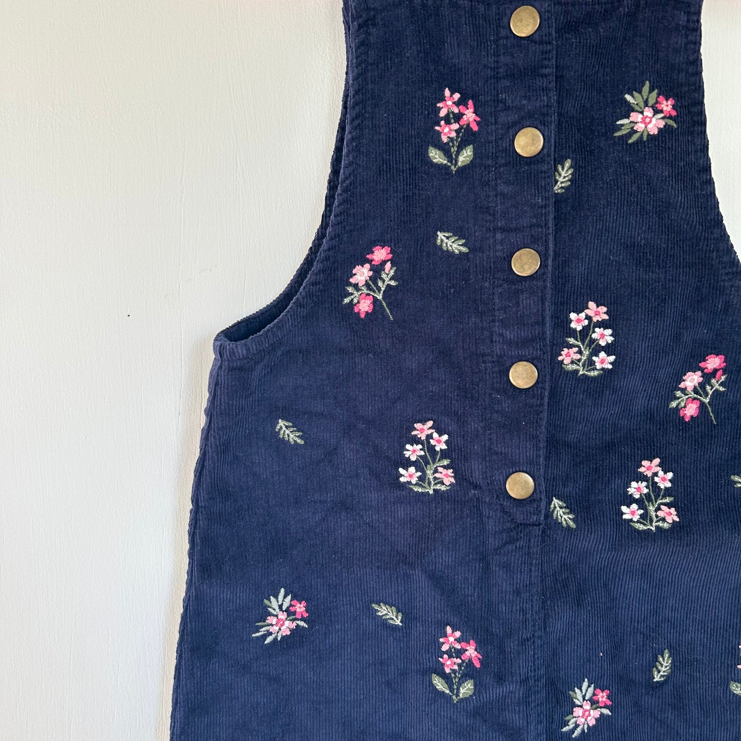 6-7 Years F&F Navy Floral Dungaree Dress