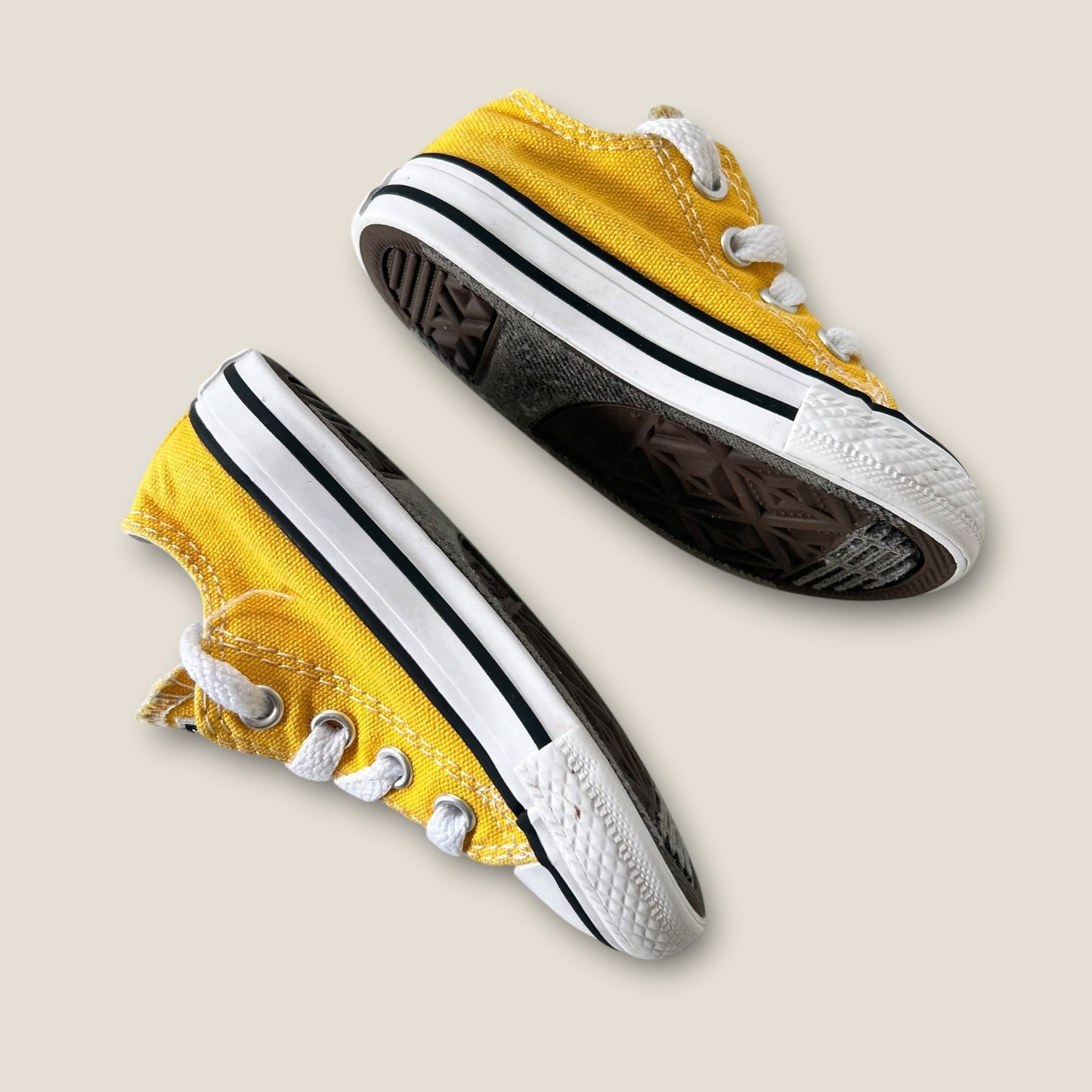 UK Infant Size 5 Mustard Yellow Low Converse Trainers