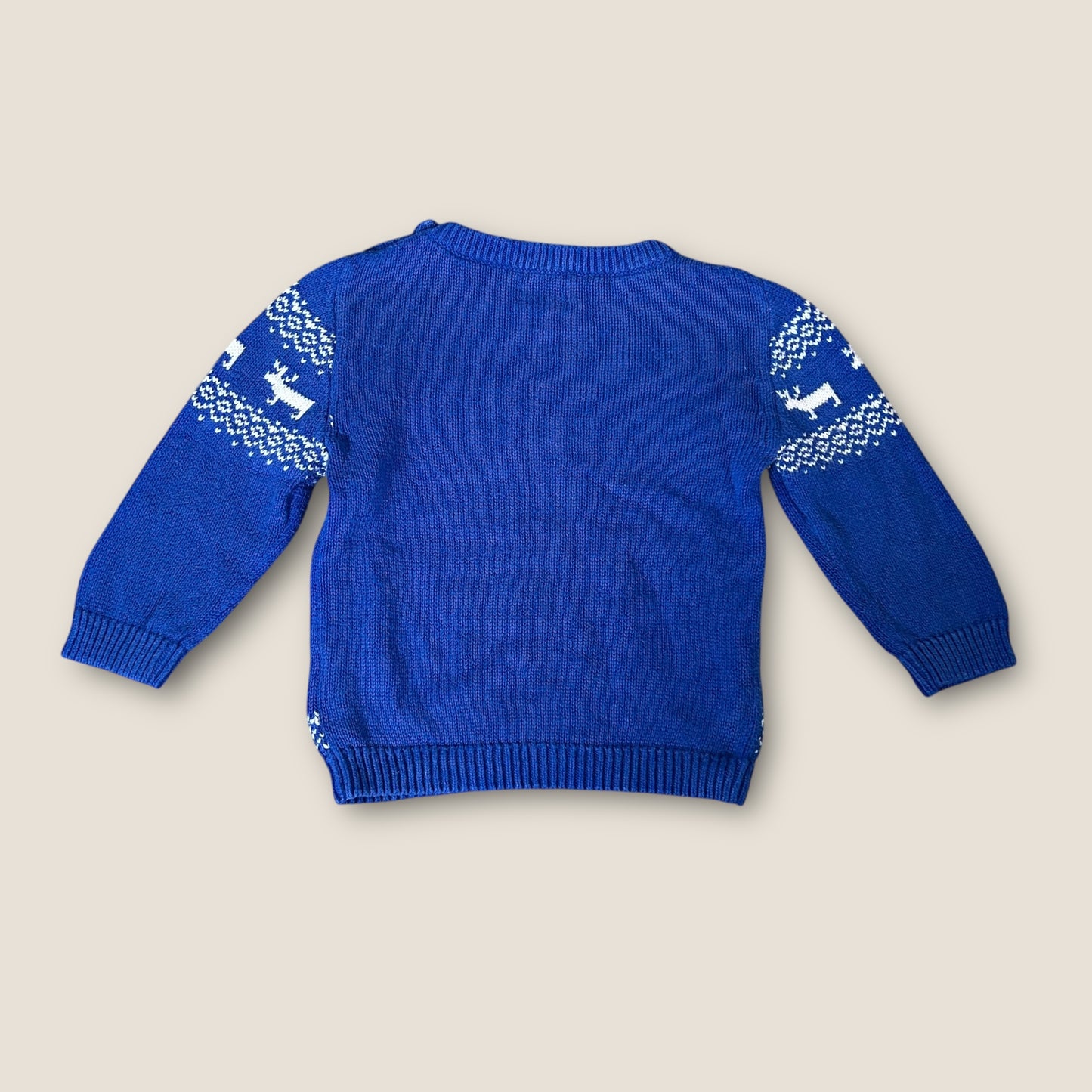 0-3 Months John Lewis Baby Blue Fair Isle Christmas Jumper