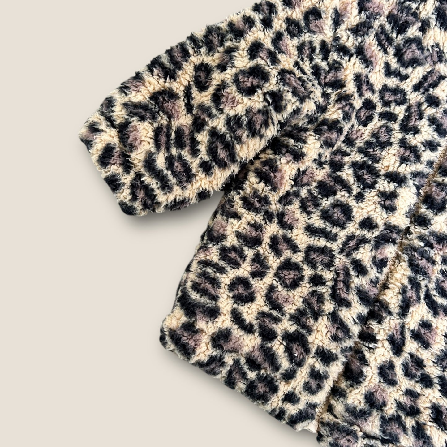 9-12 Months Tu Brown Leopard Print Fluffy Fleece Jacket Coat