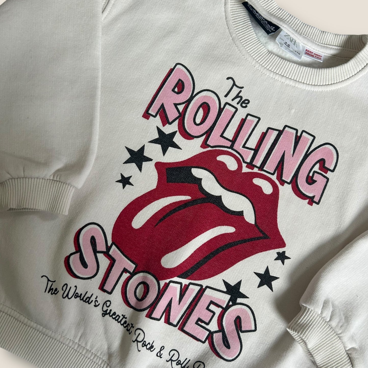 4-5 Years Zara Cream The Rolling Stones Sweatshirt