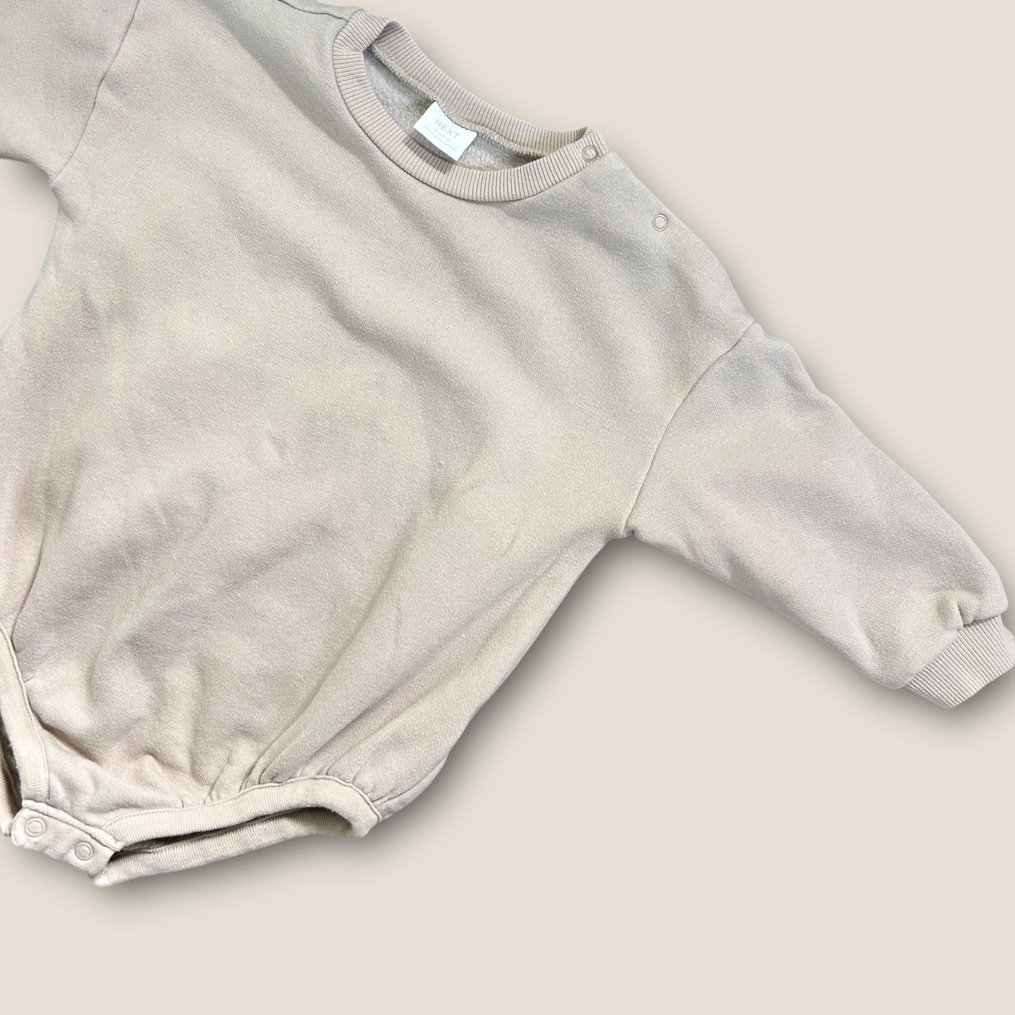 12-18 Months Next Beige Sweatshirt Style Romper All in One