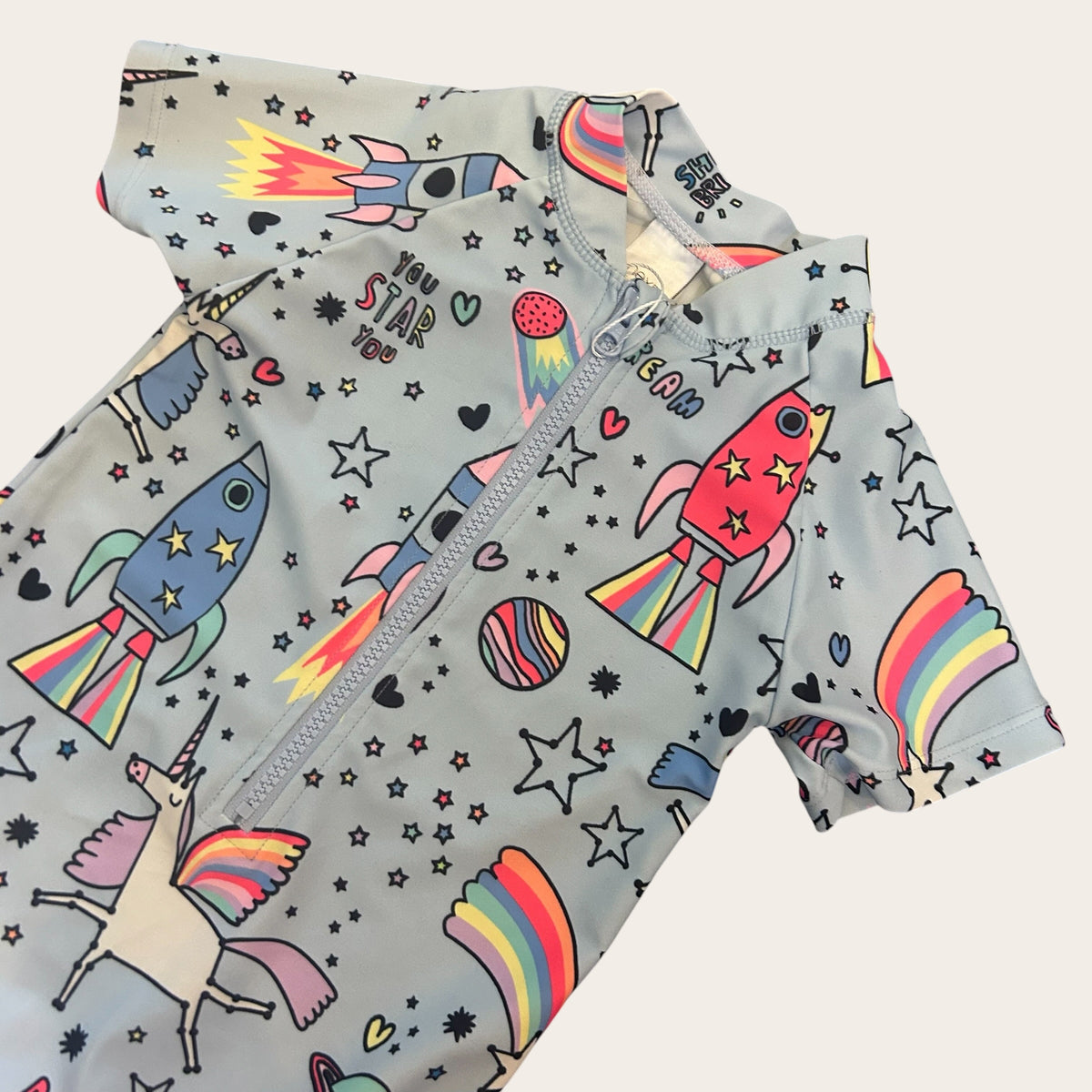 1.5-2 Years Next Blue Space Rocket Unicorn Swimsuit