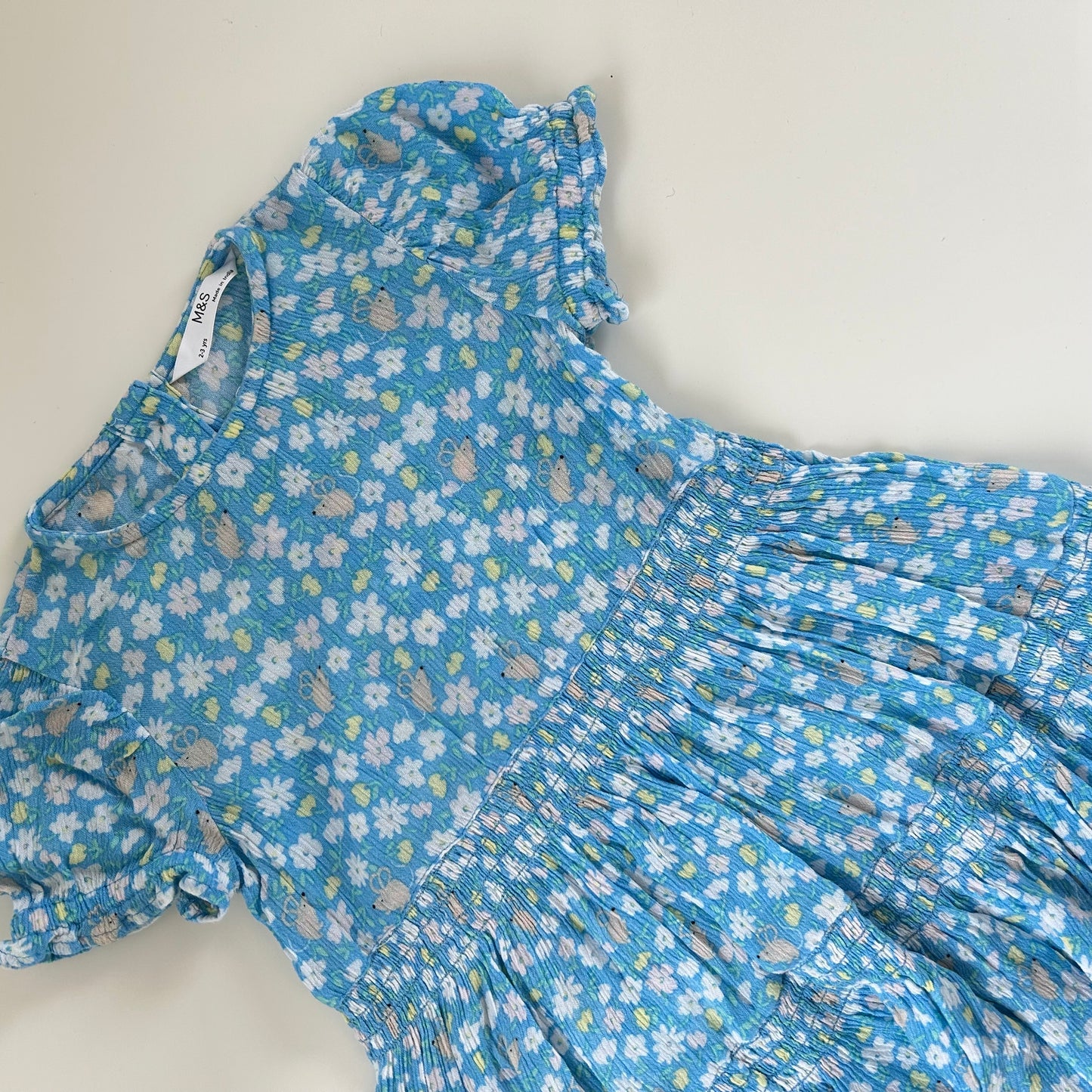 2-3 Years M&S Blue Ditsy Floral dress