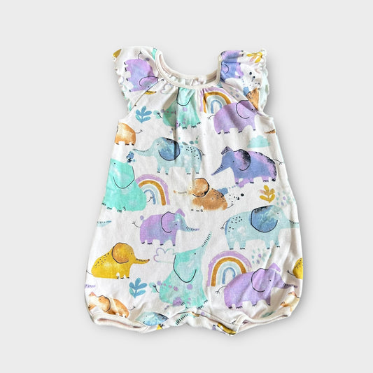 3-6 Months Next Pastel Elephants Cotton Summer Romper