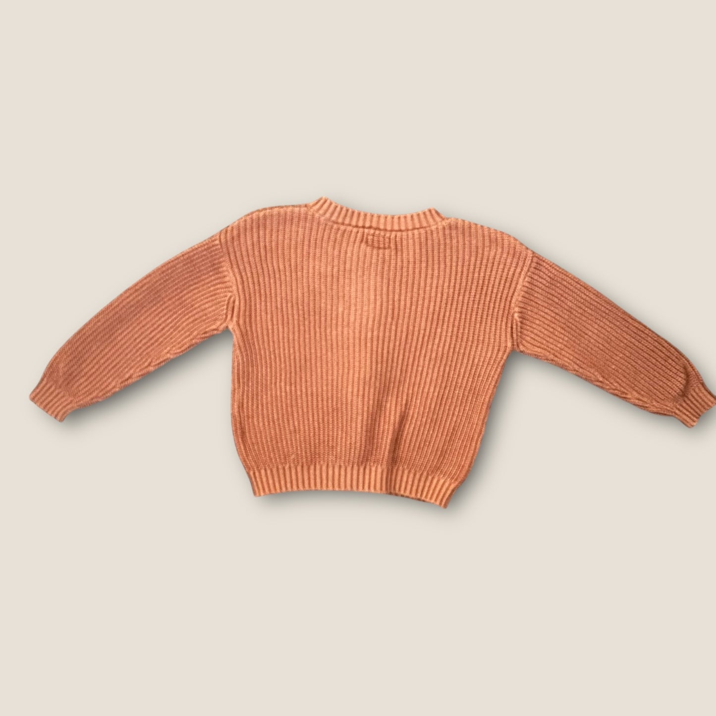 12-18 Months Maybe Baby Orange Knitted Chunky Unisex Cardigan