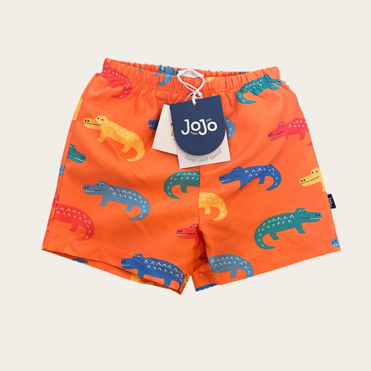 3-6 Months JoJo Maman Bebe Swim Shorts Trunks Orange Crocodiles New