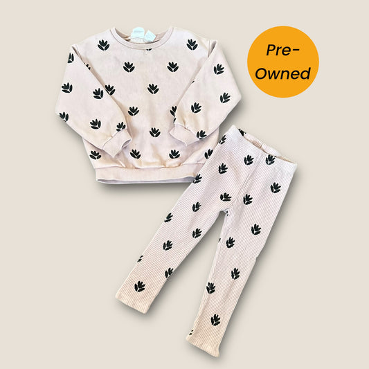18-24 Months Zara Pink Floral Printed Sweatshirt and Leggings Set Co Ord