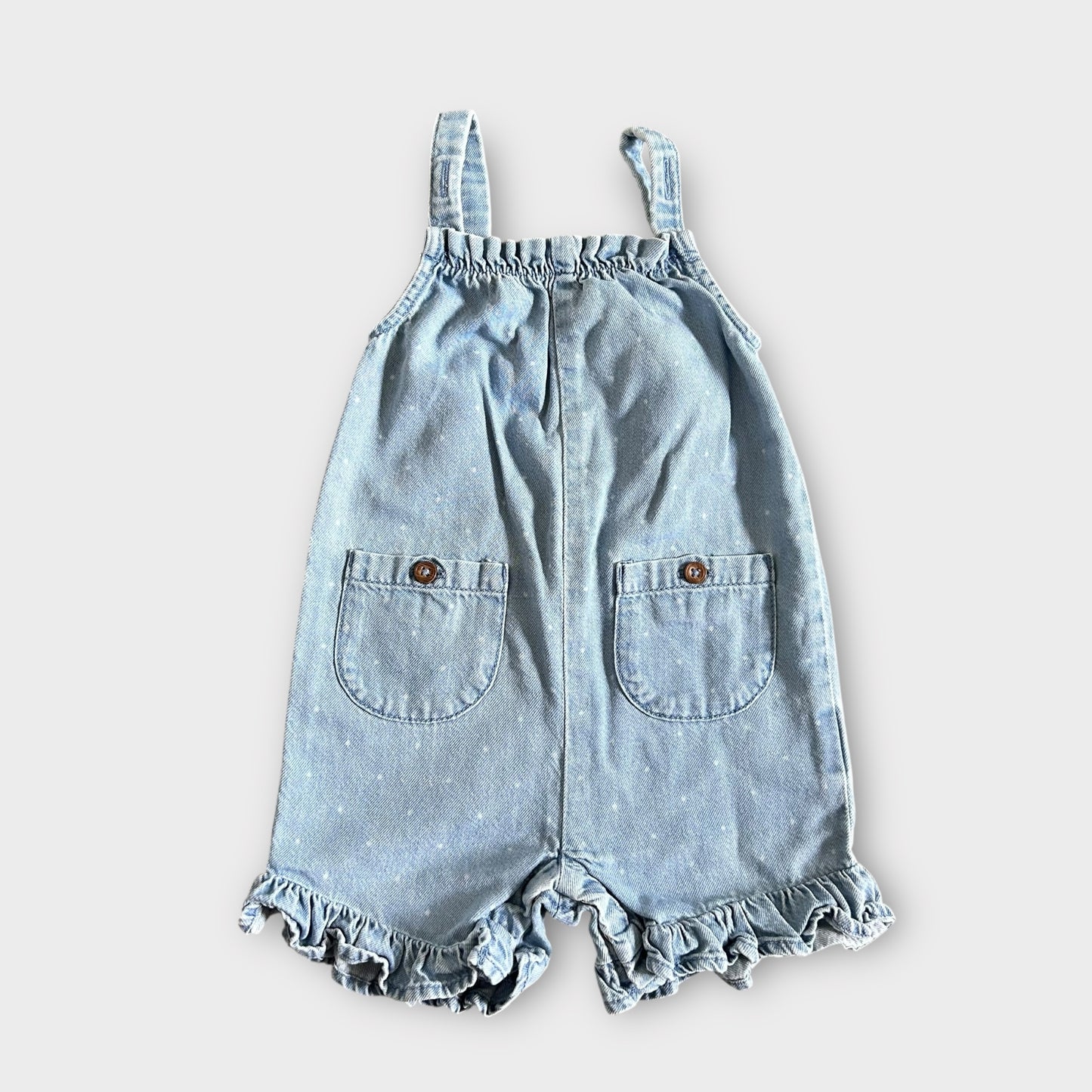 6-9 Months Next Denim Polka Dot Dungaree Shorts Romper