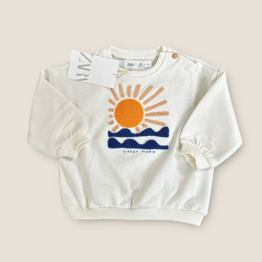 6-9 Months Zara Cream Sunshine Sweatshirt New