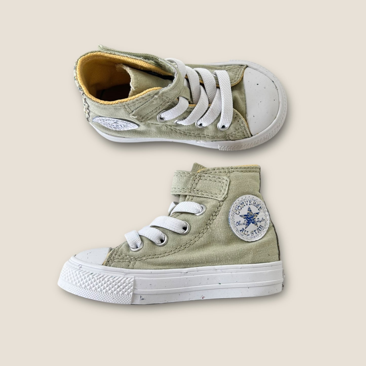 UK Infant Size 5 Sage Green High Top Converse Trainers