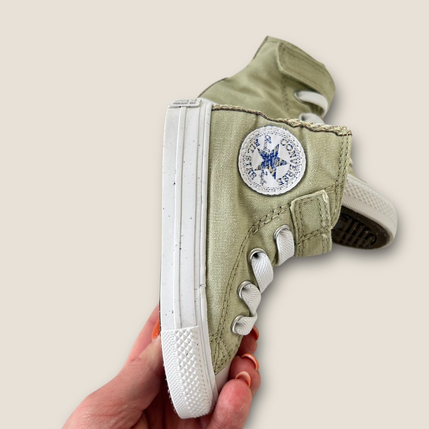 UK Infant Size 5 Sage Green High Top Converse Trainers